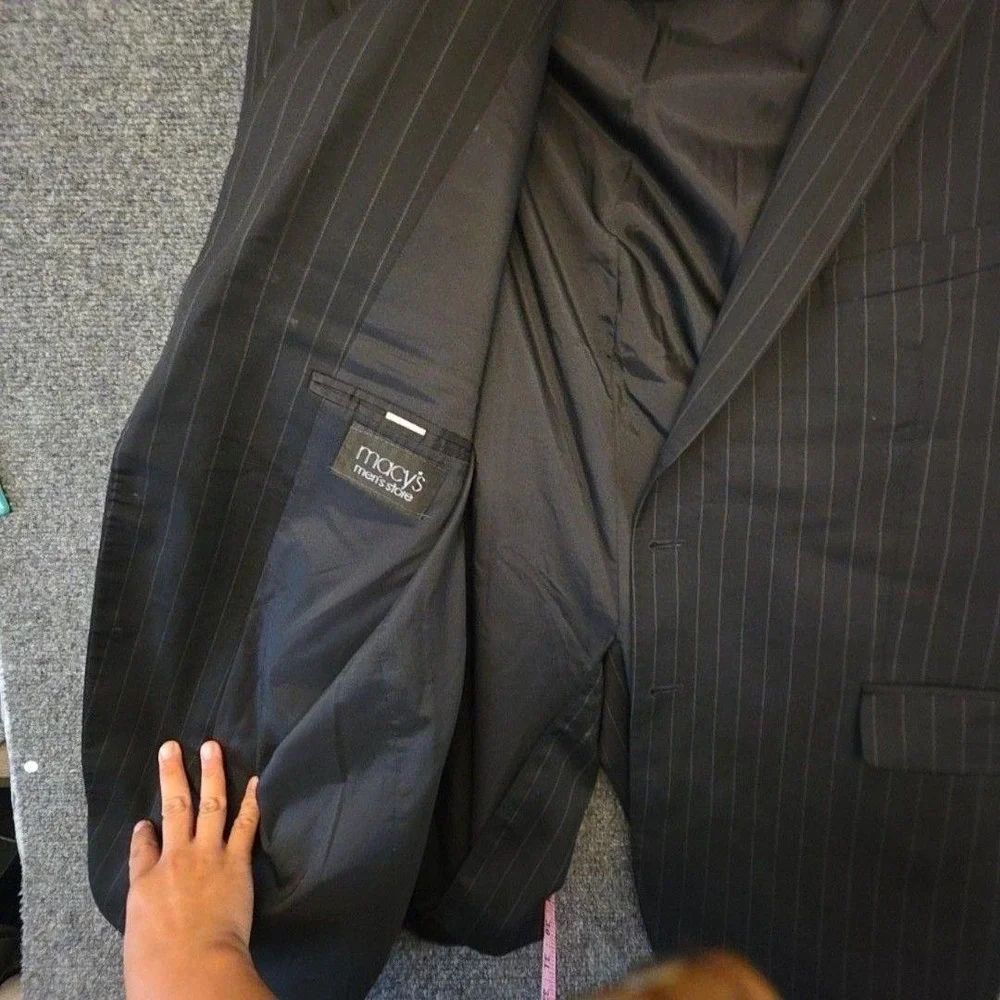 Lauren Ralph Lauren Suit Mens 48 44x32 Black Wool 2 Piece Jacket Pants Formal